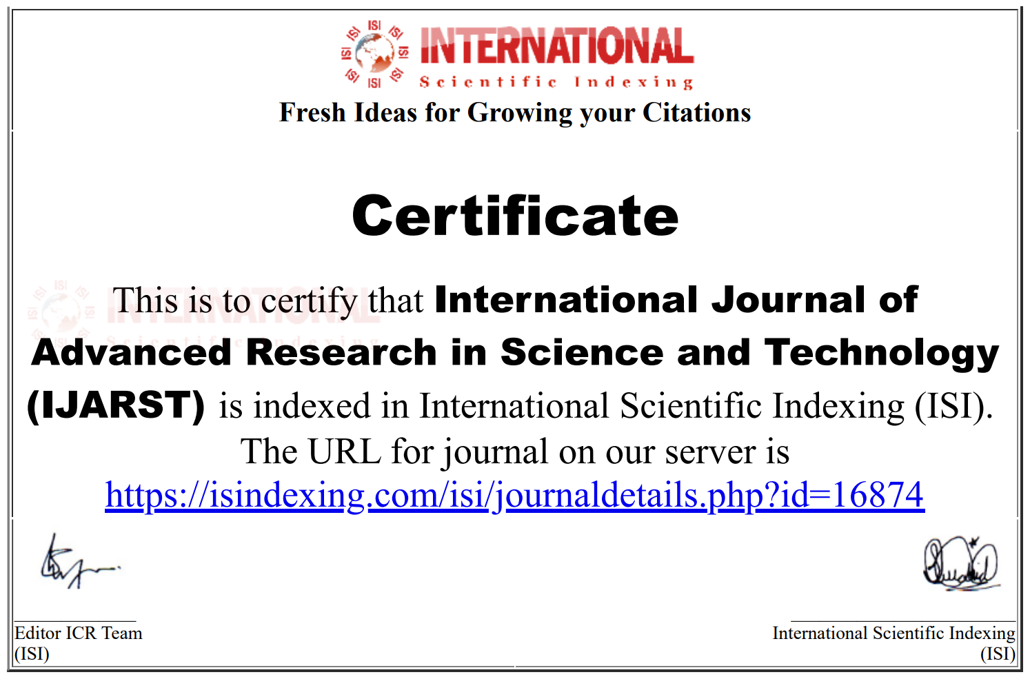 IJSART-International Journal for Science and Advance Research In Technology